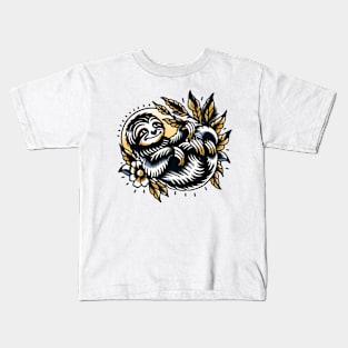 Sloth tattoo flash design Kids T-Shirt